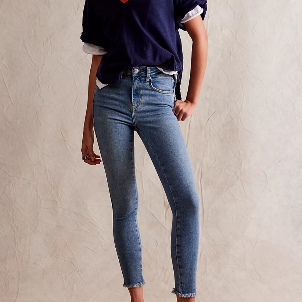 Free People Raw High-Rise Jeggings